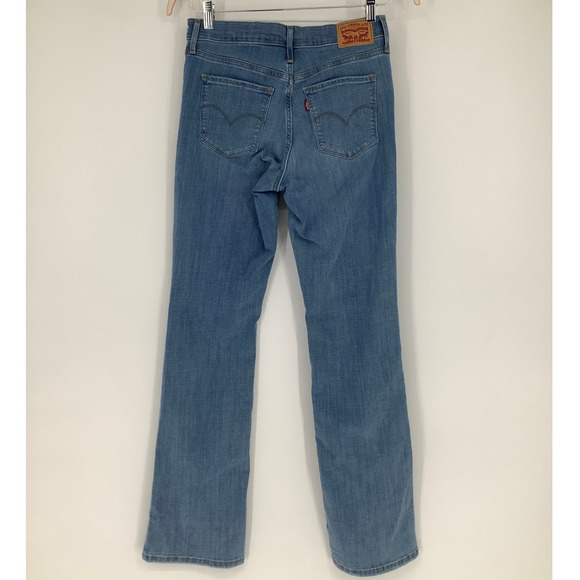 Levis Women's 28 Blue Light Wash Denim 315 Shaping Bootcut Jeans Mid Rise L3-3 - Picture 3 of 9